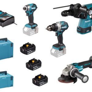 KIT PROFESIONAL MAKITA DLX4195JX1 (18V LXT) 3 BAT + CARG + ACCESORIOS