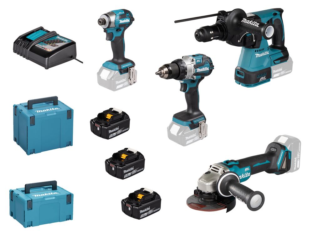 KIT PROFESIONAL MAKITA DLX4195JX1 (18V LXT) 3 BAT + CARG + ACCESORIOS